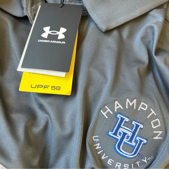 Under Armour Men's Large Hampton Pirates Grey Colorblock Polo - Picture 2 of 4